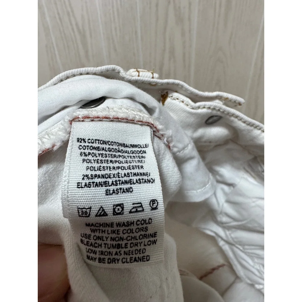 We The Free Free People CRVY High Rise Flare Jeans Cream Off White Size 28